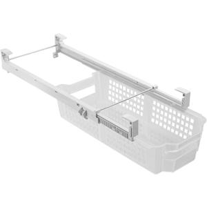 Smart Design Adjustable Pull Out Refrigerator Drawer - Medium - Extendable Rails and Handle - BPA Free Plastic - Holds 15 lbs - Fridge Bin, Freezer Container, Food Shelf Organizer - Kitchen - Clear