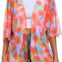 RELLECIGA Beach Cover Up for Women Swimsuit Kimono Cardigans Loose Casual Bathing Suit Coverups (M)