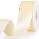 Ivory Ribbon, Double Face 2 Inch x Continuous 50 Yards Ivory Satin Ribbon for Gift Wrapping, Wedding Decoration and Floral Bouquets