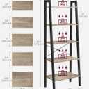 VASAGLE Ladder Shelf, 5-Tier Bookshelf, Storage Rack, Bookcase with Steel Frame, for Living Room, Home Office, Kitchen, Bedroom, Industrial Style, Camel Brown and Ink Black ULLS045B50