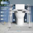 Raised Toilet Seat with Handles, Toilet Seat Risers for Seniors with Adjustable Height & Width, Elevated Toilet Seat for Elderly, Handicap, Pregnant, Handicap Toilet Seat Fit Any Toilet Up to 500lbs