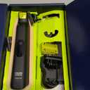 Norelco Philips OneBlade Pro 360 Face + Body, Electric Shaver, Beard Trimmer and Body Groomer, with 360 Blade Technology, 14-Length Precision Comb, Body Kit, Soft Pouch, Model QP6542/70 (Black/Lime Green)