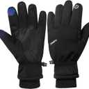 Winter Gloves Men Women, Waterproof Windproof Touchscreen Thermal Glove for Cold Weather Driving, Running Cycling Hiking, M/L/XL (Black, M)
