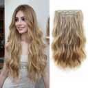 Invisible Wavy Clip in Hair Extensions Clip ins XIXISNOW 22 Inch Long Synthetic Fiber Curled Clips on Hairpieces for Women 4PCS Heat Resistant Extension Ash Medium Brown mix Beige Blonde for Daily Use