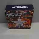 Wninbu Christmas Tree Topper Star Lighted with 6 Projection Modes, Christmas Star Tree Topper Projector Built-in LED Rotating Lights,3D Glitter Dynamic Projector Party Christmas Decorations (Silver)