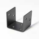 20 PCS U-Shaped Metal Brackets, Black Half Post Base 2x2 2x4 2x6 Post Anchor Connector for Joist Hanger Brackets Support, Inner Size 1.97", Thickness 0.08" (14 Gauge)