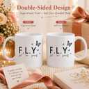 Self Love Gifts for Women, FLY First Love Yourself Coffee Mug, Inspirational Positive Affirmation Mug, Encouragement Self Care Gift for Friend Sister Mom Coworker, Birthday Thank You Gift