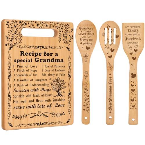 Grandma Gifts Mothers Day Gifts for Grandma Great Grandma Birthday Gifts from Grandkids Granddaughter Grandson Best Grandma Ever Gift New Grandma Nana Gigi Christmas Cutting Boards for the Kitchen