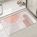 SPEDOL Bath Thin Mat for Bathroom: Tub Rug Fit for Under Door - Non Slip Rubber Backing - Quick Dry for Bathtub Shower 16x24 Inches (Pattern A)