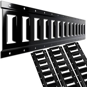 STARLEAPARTS 4' E Track Rail Tie-Down Kit - Heavy Duty 4 Pack Etrack Rails System - Power Coated Steel E Track Bar Rails for Securing Cargo, Garages, Trailers, Vans with 6,000 lbs Breaking Strength