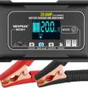 NEXPEAK NC301 20-Amp Car Battery Charger, 12V and 24V Smart Fully Automatic LiFePO4 Battery Charger Maintainer Trickle Charger w/Temp Compensation for Car Truck Boat Lead Acid Lithium Batteries