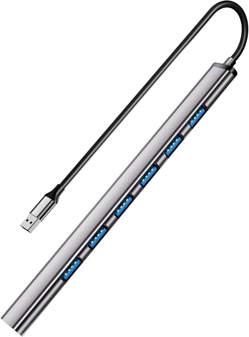 USB 3.0 hub, SNLLMZI Aluminium USB 3.0 7 Port Hub Expander,Ultra Slim Portable Data Hub for MacBook, Laptop, PC, Mac Pro, Mac mini, iMac, Surface Pro and More