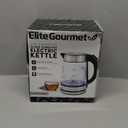 Elite Gourmet EKT-602 Electric BPA-Free Glass Kettle, Cordless 360 Base, Stylish Blue LED Interior, Handy Auto Shut-Off Function  Quickly Boil Water For Tea & More (1.8 Quarts, Stainless Steel/Glass)