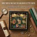 DIY Mini Museum Silhouette Box, Shadow Box Frame Set, Museum of Us Box with Gold Mini Picture Frames & Figurines for Anniversary and Valentine's Day Gifts, Wedding, Birthday (Black)