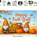 2 x Fall Gnome Backdrop Happy Fall Yall Pumpkin Sunflower Cotton Rustic Red Truck Banner 71x43 Inches Autumn Harvest Background for Thanksgiving Farmhouse Indoor Outdoor Party Decoration