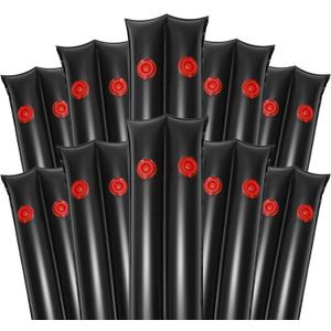8Ft Pool Water Bags,10 Packs 0.4mm Double Chamber Water Tubes for Inground Pool Cover Heavty Duty Pool Cover Weights for Winter Pool Cover Closing (Black)