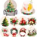 Cocktail Diamond Art Coasters, GOH DODD Set of 8 Diamond Painting Kit Art Accessories, DIY Craft Supplies with Holder and Cork Pads for Adults, Decor, Gifts Christmas