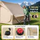 4-6 Person Inflatable Tents with Skylight for Camping,4 Season Blow up Camping Tent with air Pump,Waterproof Camping tarp and Stove fire mat