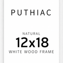 puthiac 12x18 Solid Oak Wood Picture Frame, White, 1 Pack