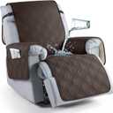 TAOCOCO 100% Waterproof Recliner Chair Cover, Non Slip Covers for Recliner Chair with Pocket, Washable Reclining Chair/Furniture Protector for Kids, Pets(23.6'', Chocolate)