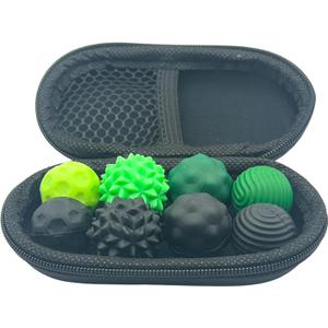 8-Pack Magnetic Silicone Fidget Balls with Carrying Case (Black & Green)  Sensory Fidget Toys for Stress, Anxiety, ADHD, Autism & Focus | Quiet Textured Desk Toys for Adults & Kids