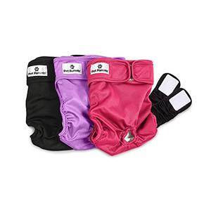 Pet Parents® Washable Dog Diapers (3pack) + Extendrs® of Durable Doggie Diapers, Premium Dog Diapers Female (X-Small, Princess)