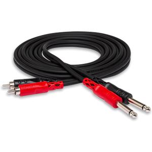 Hosa CPR-202 Stereo Interconnect, Dual 1/4 Inch TS to Dual RCA, 6.5 Feet