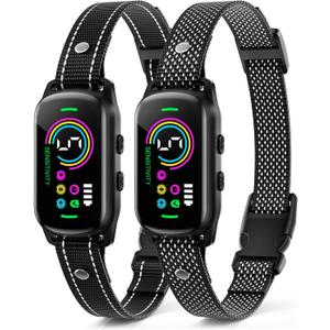 Bark Collar, 2 Pack Dog Bark Collar for Large Medium Small Dogs, Rechargeable Anti-Barking Device for Dogs, Smart Training Collar with Beep Vibration 5 Sensitivity, Dog Bark Deterrent Devices (Black)