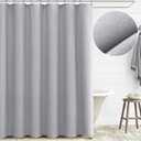 Awellife Grey Shower Curtain Linen Textured Boho Farmhouse Shower Curtains for Bathroom Fabric Liner 72 x 72 Inch