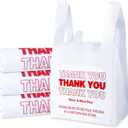 SheerDelight Plastic Bags, 300 Count Thank You Bags, Plastic Bags With Handles For Shopping, Grocery, Plastic Bag For Small Business (11"x 6"x 21"), Recyclable T Shirt Bags, White Plastic Bag