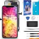 Screen Replacement for iPhone 12 Pro Max (A2342,A2410,A2412,A2411) 6.7inch 3D Touch Display Complete Repair kit Digitizer Frame Assembly with Waterproof Adhesive, Full Coverage Tempered Glass, Tools