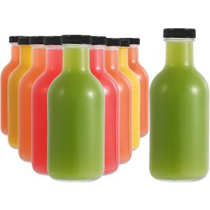 Danmu 10 Pack Glass Juice Bottles with Lids 16 oz,Juicing Bottles Reusable Glass 100% Leakproof for Juicing,Water,Kombucha,Milk,Milkshake,Coffee,Dishwasher Safe (Black) Danmu 10 Pack Glass Juice Bottles with Lids 16 oz,Juicing Bottles Reusable Glass 100% Leakproof for Juicing,Water,Kombucha,Milk,Milkshake,Coffee,Dishwasher Safe (Black)
