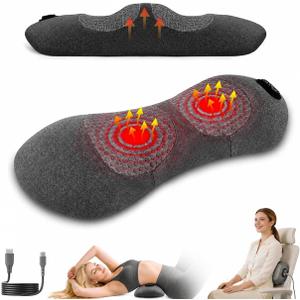 3-in-1 Electric Lumbar Support Pillow, Triple Fusion Back Massager with Heat & Massage & Traction, Back Massager for Pain Relief Deep Tissue, Designed for Daily Back Relaxation and Spine Support