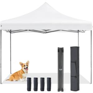 OLIXIS 10x10ft Pop Up Canopy Tent, Beach Canopy, Sun Shade, Bright White
