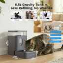 Gardner Pet 1.7 Gallon Automatic Dog Water Bowl Dispenser 6.5L Gravity Water Feeder with Stainless Steel Bowl & Maifan Stone Filter, BPA-Free for for Cats and Dogs (Grey, 1.7 Gallon)