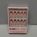 Glamnetic Press On Nails - Mirror Mirror | Trendy Short Almond Fake Nails with Metallic Chrome Silver French Tips | 15 Sizes - 30 Nail Kit with Glue