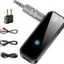Bluetooth Wireless Audio Transmitter Adapter for AirPods/Headphones, Aux Bluetooth 5.0 Adapter for Car/Home Stereo, TV/Travel Flight, 2 in 1 Wireless Receiver Transmitter(with Aircraft, RCA and AUX)