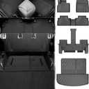 Floor Mats & Cargo Liner & Backrest Mat Fit for 2020-2025 Kia Telluride 7/8 Passenger Car Mats Accessories: All Weather TPE Trunk Mat Back Seat Cover Protector, Black