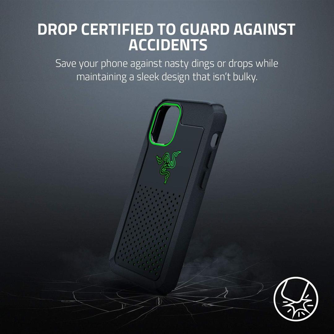 Razer Arctech Pro - Apple iPhone 12 Pro Max (Protective Case with Thermaphene Performance Technology, Certified Protection from Drops, Improved Smartphone Cooling) Black Razer Arctech Pro - Apple iPhone 12 Pro Max (Protective Case with Thermaphene Performance Technology, Certified Protection from Drops, Improved Smartphone Cooling) Black