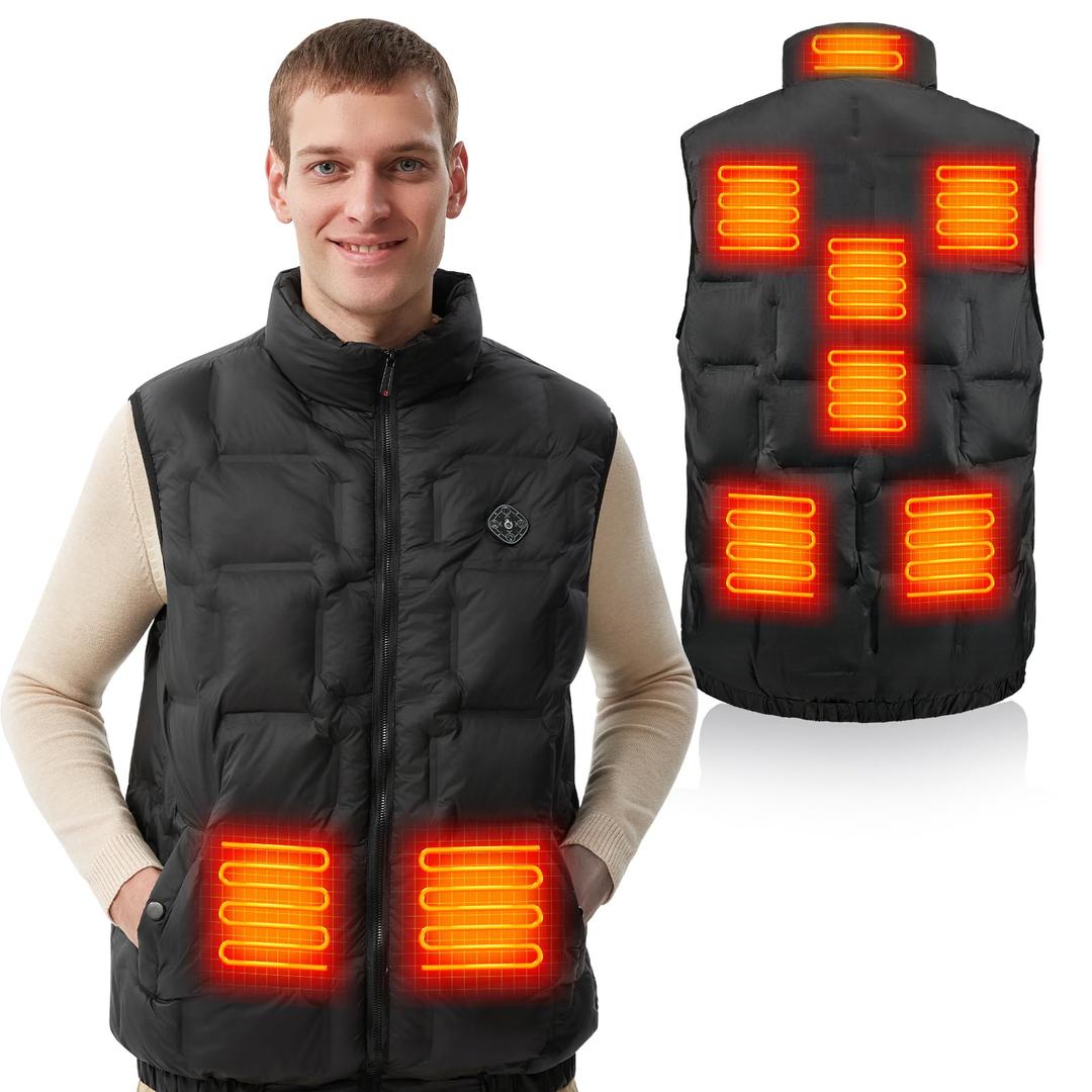 Molifen Heated Vest for Men, Electric Heating Sleeveless Jacket, Thermal Winter Rechargeable Coat, 3XL, Battery Not Included
