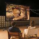 Outdoor 150inch Projector Screen with Stand, Portable Projector Screen with Carry Bag, Indoor 4K HD Movie Projection Screen for World Cup Outside Home Theater Backyard, 16:9