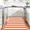 IOHOUZE Fall Door mat 4x6 Ft Orange White Striped Area Rug Washable Front Porch Rug Striped Door Mat Outside Entrance Entryway Doormat for Fall, Halloween, Thanksgiving Porch Decor