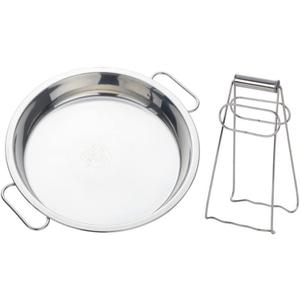 Buyer Star 9 Inch Stainless Steel Steaming Tray, Cold Noodle Plate w/Folding Hot Dish Plate Clip, Round Big Egg Drip Pan, Silver