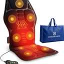 Back Massager with Heat, Vibration Massage Seat Cushion with 8 Massage Nodes & 5 Modes, Adjustable Chair Massager Pad for Home Office, Heated Chair Pad, Valentines Day Gifts for Women Mom Wife
