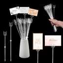 320 Pieces Plastic Floral Picks, 9.4 Inch and 12.2 Inch Floral Card Holder Picks, Clear Flower Card Holder Stick for Wedding