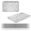 MESTAEK 20-Pack 13" × 8.6" Food-Grade Aluminum Foil Disposable BBQ Grill Trays – Perforated Grill Baskets for Meat, Veggies & Seafood, Easy Outdoor Grilling & Cleanup