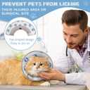 Cat Cone Collar Soft Elizabethan Collar for Surgery Recovery - Adjustable for Small and Large Cats Kittens to Stop Licking, Grey, S (Neck 5"-7")