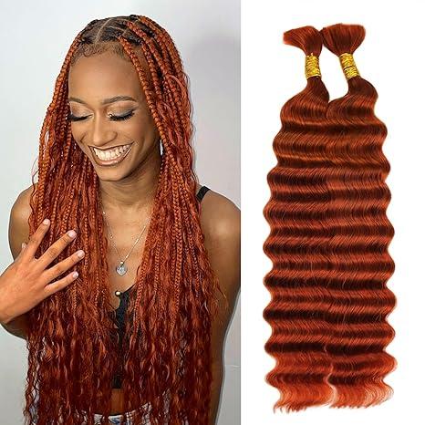 Bulk Human Braiding Hair Virgin Human Hair Curly Braiding Hair For Bohemian Knotless Boho Braids No Weft 100 Percent Human Hair Bundles For Braiding(20inch,Deep Wave 27)