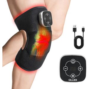 Red Light Therapy & Vibration Knee Massage - 660nm&850nm Red Light Therapy Heated Device for Knee, Grey