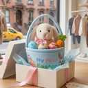Bunny Basket Pretend Play Food for Toddlers 1 3 Soft Grocery Basket Toy Set Plush Vegetable Carrot Colorful Eggs Early Learning Educational Gift Kids Farm Animals Accessories Snuggle Cuddle